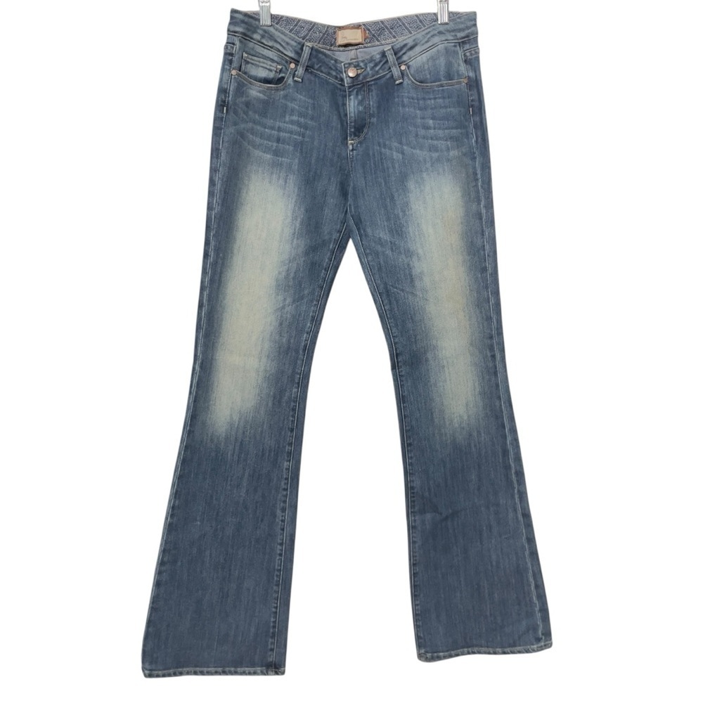 Paige Jeans Laurel Canyon Size 31 Blue Denim Embroidered Pockets low rise
